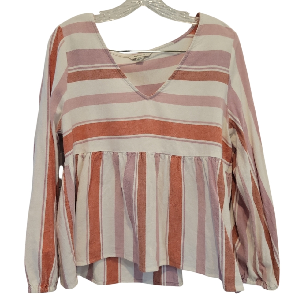 Linen striped Baby doll top